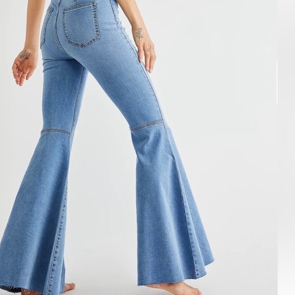 We The Free Just Float On Flare Jeans boho event vintage inspired - Picture 4 of 15